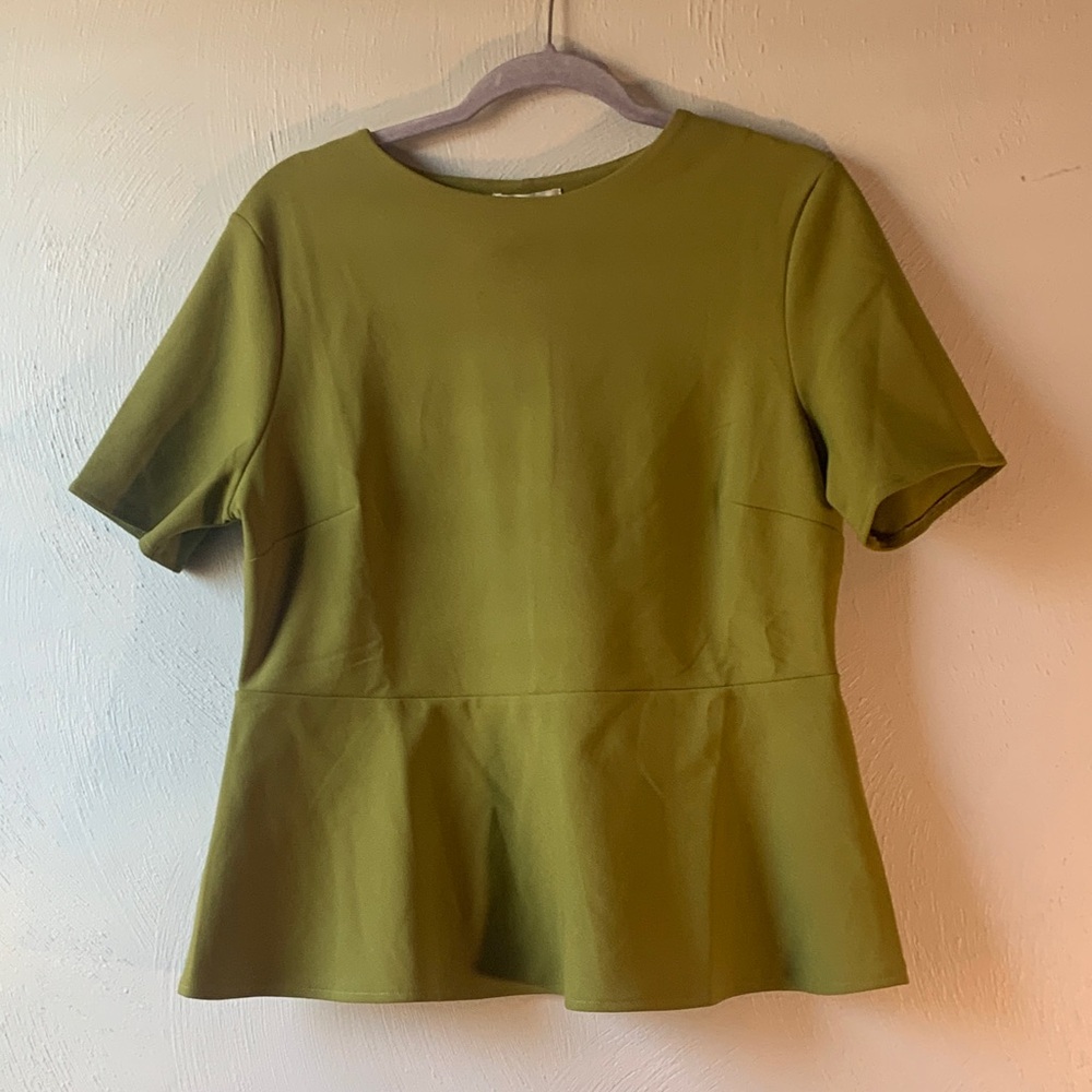 H&M Olive Green Peplum Blouse